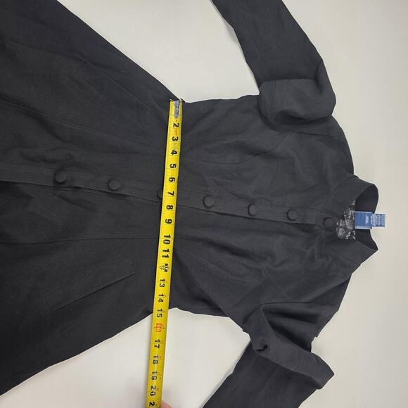 Harry Potter Coat Womens Medium Black Marauders Map Fit Flare Hot Topic Buttons - Picture 4 of 16